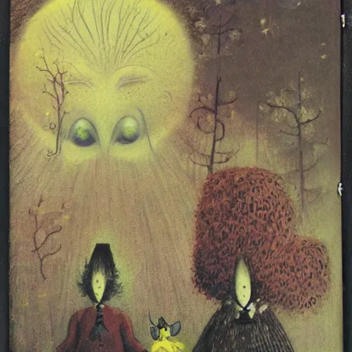 Image similar to by remedios varos, moomin, oil painting, met collection, vintage comics