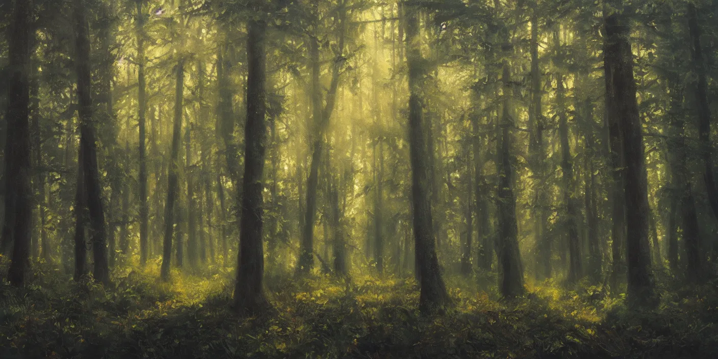 Image similar to a forest, cinematic lighting, detailed oil painting, hyperrealistic, 8k