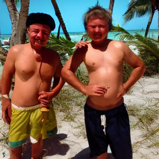 Image similar to nigel and lino as midgets in aruba