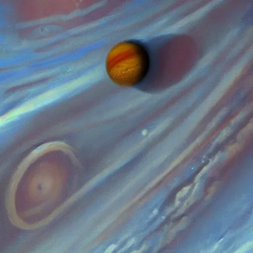 Prompt: a painting of a spider on the rings of jupiter