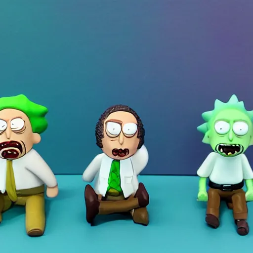 Image similar to Rick and Morty clay figures