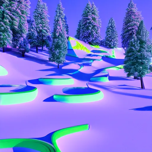 Prompt: : psychedelic ski resort, architectural plans hyper - realistic, detailed, render by c 4 d octane, unreal engine, 8 k 3 d render ray traceing