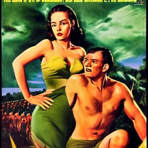 Prompt: the Battle for the Amazon, movie poster, artwork by Bill Medcalf