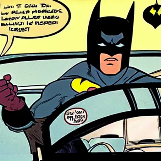 Prompt: batman getting a speeding ticket