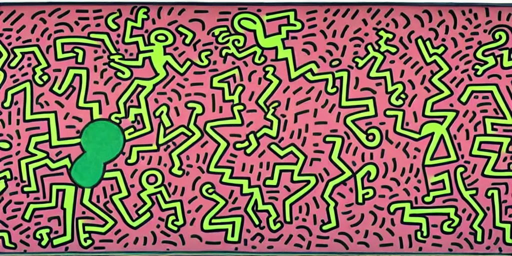 Keith haring, crack is wack painting, | Stable Diffusion