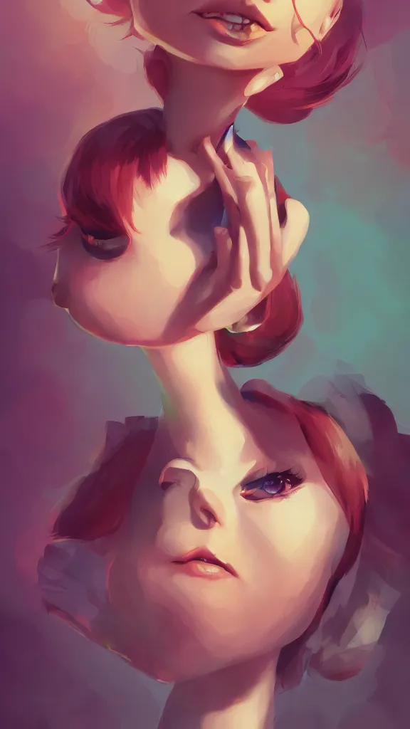 Image similar to digital painting of Hollywood Star caricature horn slap head beautiful face, illustration, global illumination lighting, lois van baarle, ilya kuvshinov, rossdraws, artstation