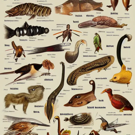 Image similar to an illustrated field guide to different species of toasters showing examples of males and females of each species, biological illustrations, art by john james audubon robert stebbins and terryl whitlatch and david sibley and charles darwin, highly detailed, intricately detailed, 8 k, trending on artstation