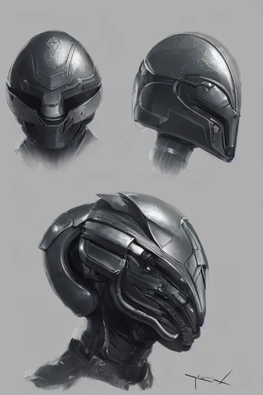 Image similar to sci - fi helmet concept by yintion j - jiang geping, lineart, oil painting, bungie, valve, neill blomkamp, concept sketches, rejected concepts, digital painting, highly detailed, artstation, sharp focus
