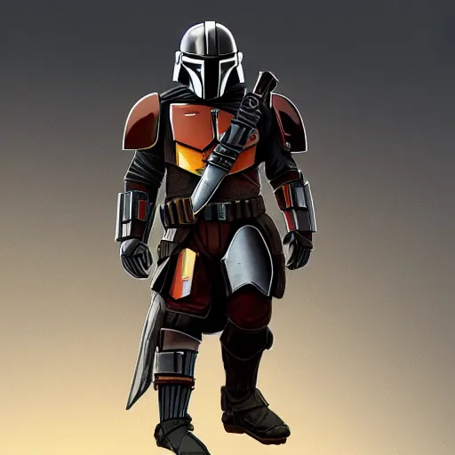 Prompt: Mandalorian crossed with a Predator, concept art