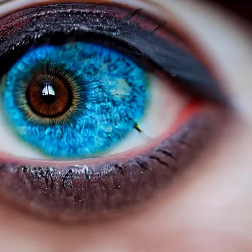 Prompt: beautiful photo, perfect eye, coherent eye, blue iris eye photo, only eyeball, closeup shot, high resolution, high detail