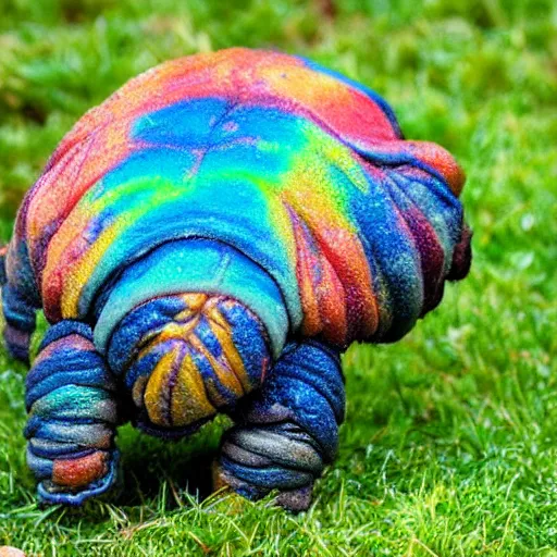 Prompt: a multicoloured tardigrade