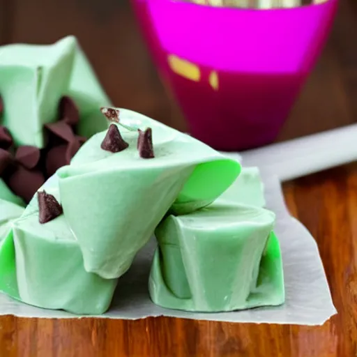 Prompt: chocolate mint fudge taffy