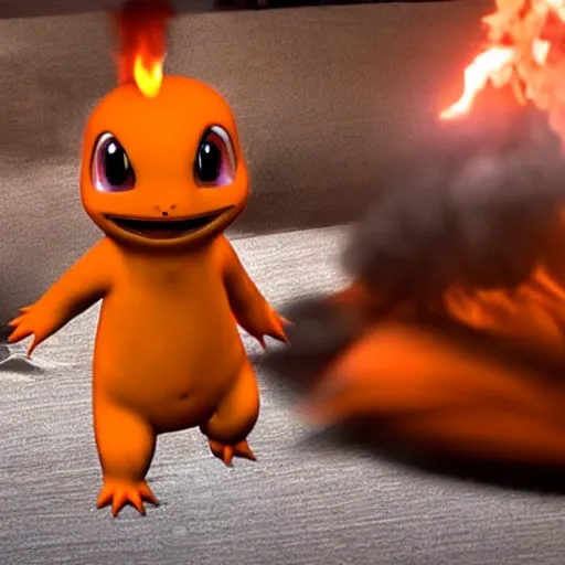 Prompt: charmander as tom cruise movie still, cinematic, photorealistic, extreme detail, sharp focus, 8 k, intricate, hyper detailed, realistic, cinematic lighting