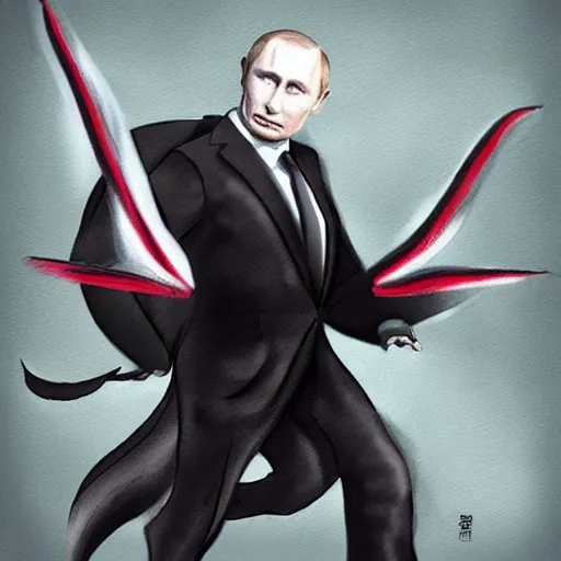 Image similar to putin as a demon, concept art by xi gang, trending on instagram, neo - dada, official art, iso 2 0 0, rendered in maya