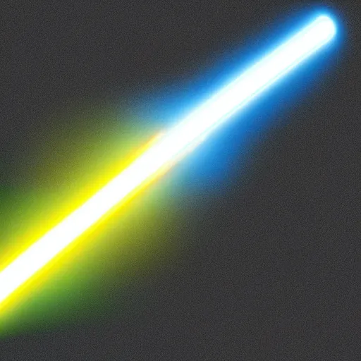 Prompt: a lightsaber with people made of energy fighting as part of the blade aura