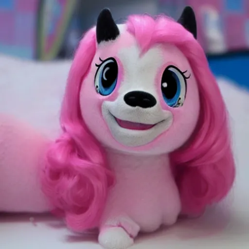 Prompt: pinkie pie from my little pony as a dog