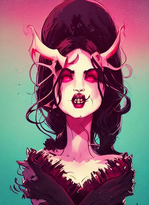 Image similar to beautifull succubus, cute face. dark fantasy, d & d, artstation, art by petros afshar, tom whalen, laurie greasley and greg rutkowski and ilya kuvshinov