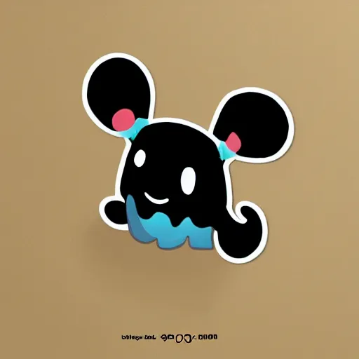 Image similar to a sticker illustration of a cute little monster, vectorized