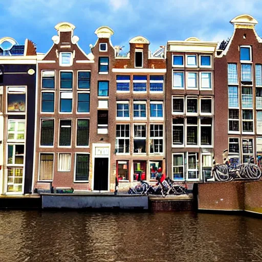 Image similar to amsterdam in the style of herge, tintin