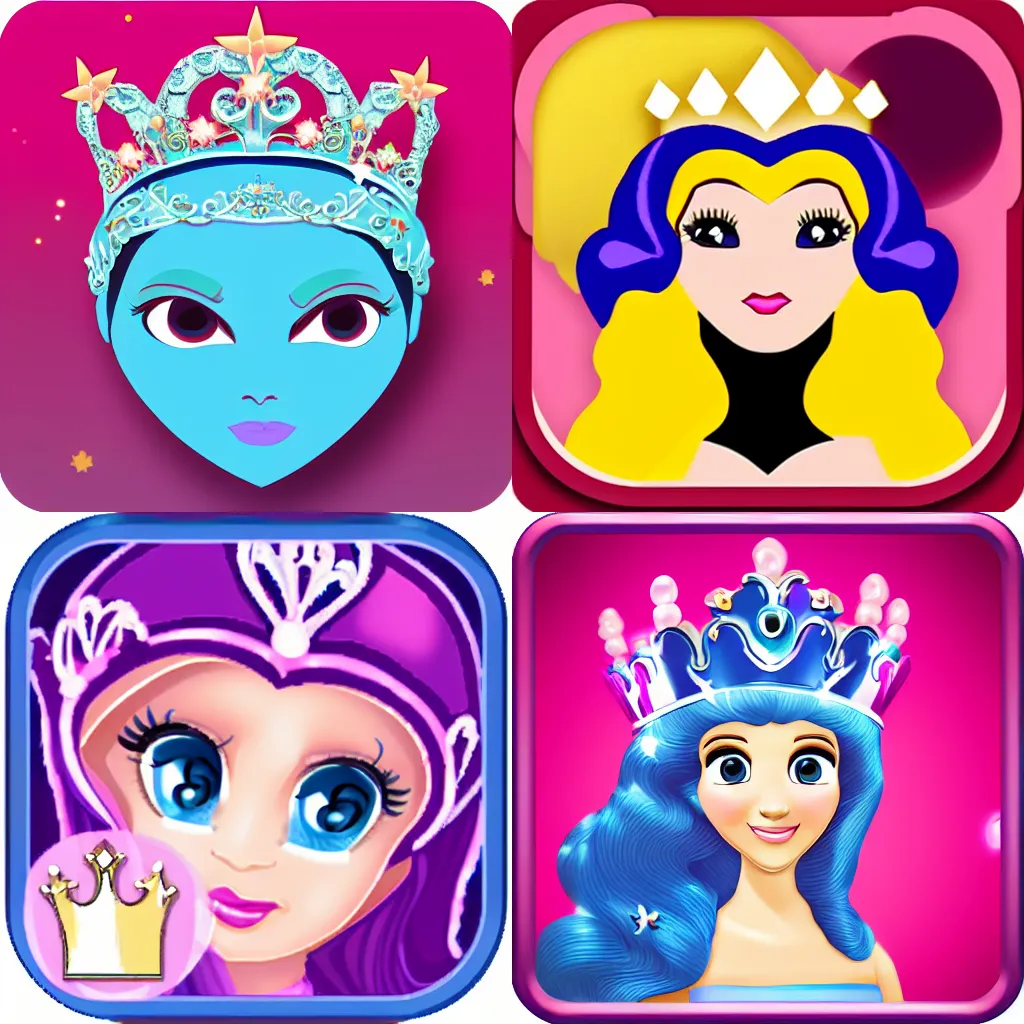 Prompt: princess themed app icon