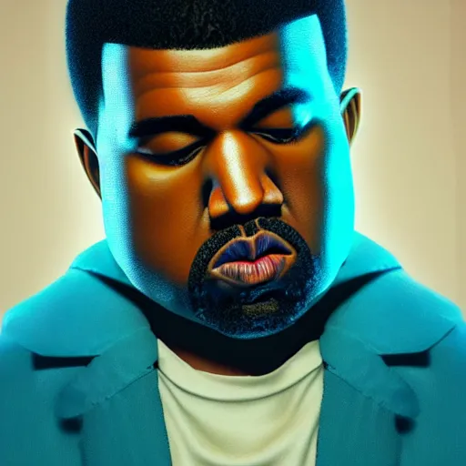 Image similar to hyperrealistic film still of kanye west conway twitty, stunning 3 d render inspired by istvan sandorfi & greg rutkowski & mike judge, perfect symmetry, dim volumetric cinematic lighting, 8 k octane comprehensive render, extremely mega hyper - detailed and lifelike attributes & atmosphere, intricate, realistic flesh texture, masterpiece, artstation, stunning,