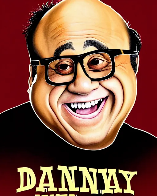 Image similar to painting portrait of danny devito as a rumham, cartoon, warm lighting, danny devito has a rumham body, danny devito's face on a rumham. movie poster, illustration by bartek fedyczak, erak note, tooth wu, neil richards, kan liu, siwoo kim, jisu choe, trending on art station