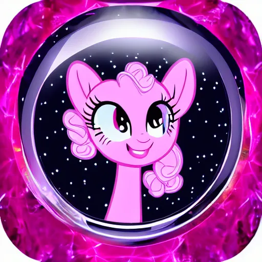 Image similar to Pinkie Pie 💓🐴 trapped inside a crystal ball 🔒🔮