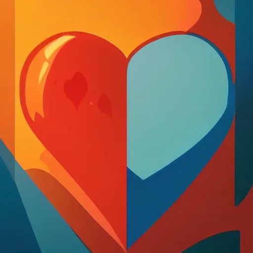 Image similar to a stylized minimalist heart icon by cory loftis, by jesper ejsing, by rhads, by makoto shinkai and lois van baarle and ilya kuvshinov and rossdraws, behance, global illumination