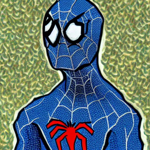 Prompt: a van gogh style painting of spiderman, 4 k, award winning, highly intricate