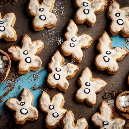 Image similar to Cute cookies with cowboys and horses for the decorations high definition of close up macro shot award winning magazine photo