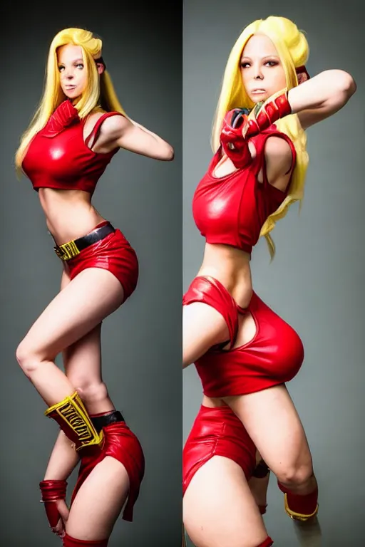 Image similar to cosplaying as cammy from street fighter, promo shoot, studio lighting, professional, trending on instagram