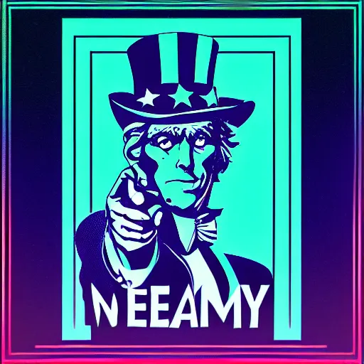 Image similar to uncle sam, dreamy, vapor wave, kavinsky,