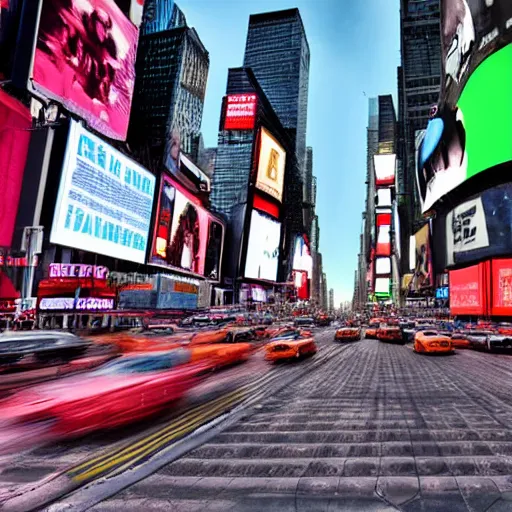 Image similar to times square in a post apocalyptic setting, 4 k, high detail, high - resolution photograph, professional photography, ultra - detail