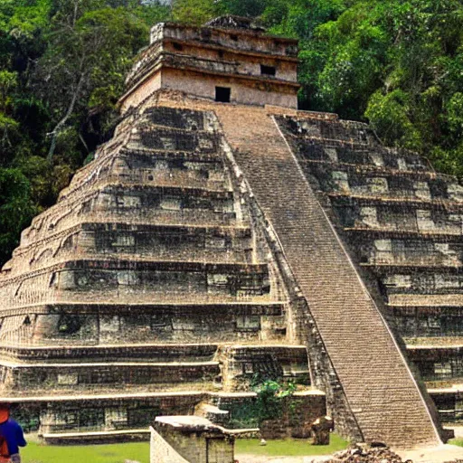 Prompt: psychedelic amcient mayan scenery teeming with gods