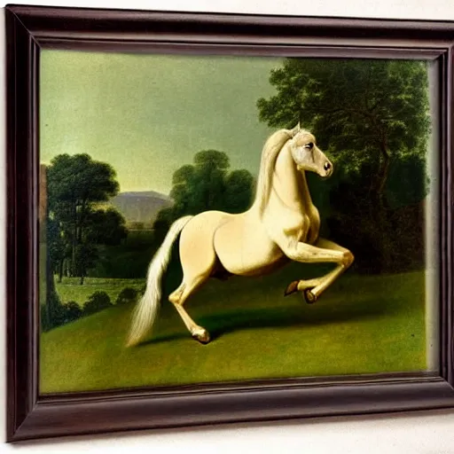 Prompt: Buckskin Horse in a Green Pasture by George Stubbs