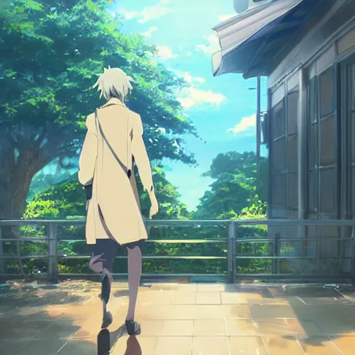 Image similar to Fateful Meeting of Two Soulmates, Anime concept art by Makoto Shinkai