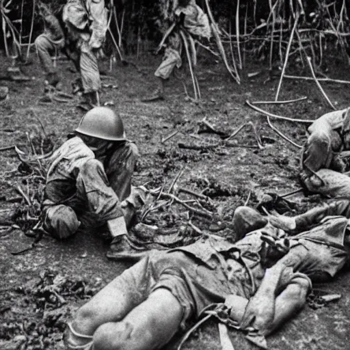Prompt: aftermath of a bloody battle vietnam war