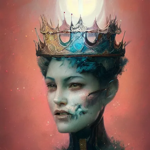 Image similar to !dream Thermalcore a demonic Frosty whilst wearing Crown Of Ice lawyer Jenny Frankino portrait portrait Face eyes Wearing Snickerdoodles on her Calves in July Intaglio Brushstrokes by tom bagshaw Anato Finnstark Ismail Inceoglu