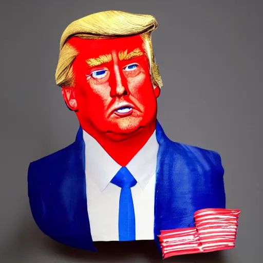 Prompt: Paper Mache of Donald Trump