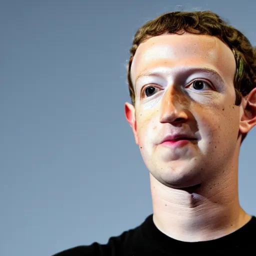 Prompt: Mark Zuckerberg with yellow lemon looking skin