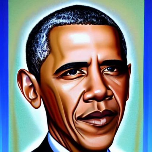 Prompt: barack obama by alex grey