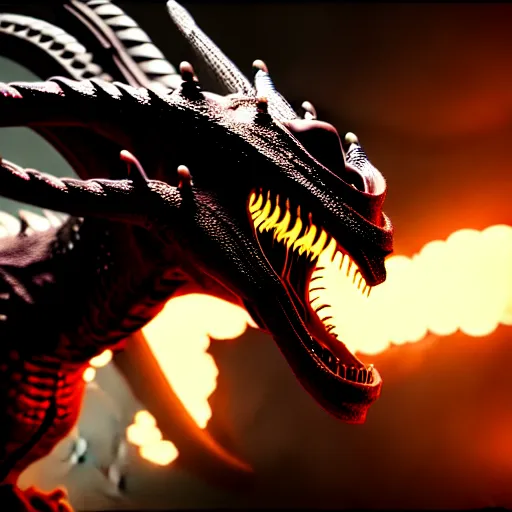 Image similar to a dragon being infected with an alien implant, cryengine, 3D, octane render, sci-fi, as coherent as Dall-E 2