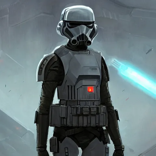 Image similar to scifi art by greg rutkowski, a soldier wearing the tactical gear of the corellian confederation, star wars expanded universe, she is about 6 0 years old, highly detailed portrait, digital painting, artstation, concept art, smooth, sharp foccus ilustration, artstation hq