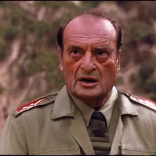 Image similar to A still of Chirac as Rambo in Rambo First Blood (1982)