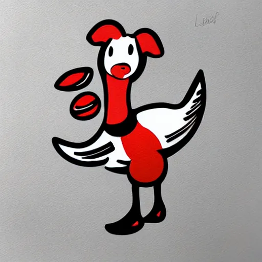 Prompt: cute dancing goose, sticker concept design