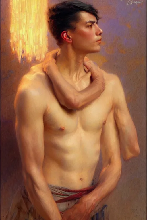 Prompt: male, taoism, painting by gaston bussiere, greg rutkowski, j. c. leyendecker, artgerm