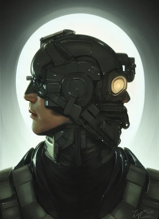 Image similar to symmetry!! portrait of solid snake, metal gear solid, tech wear, glowing lights!! intricate, elegant, highly detailed, digital painting, artstation, concept art, smooth, sharp focus, illustration, art by artgerm and greg rutkowski and alphonse mucha