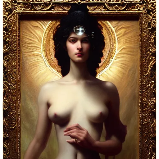 Image similar to highly detailed oil painting | very intricate | cinematic lighting | award - winning | portrait of goddess astarte dressed by alexander mcqueen | by roberto ferri, by tom bagshaw, by j. c. leyendecker and klimt, american romanticism, by austin osman spare, artstation, cgsociety, official art, octane