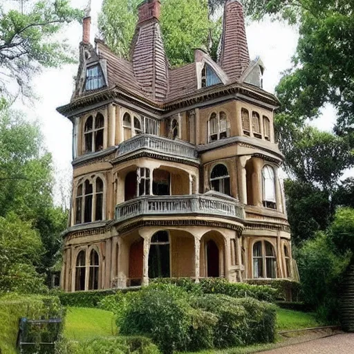 Prompt: megalithic victorian house, hundreds of rooms, complex and elaborate