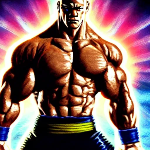 Image similar to john cena in fist of the north star, 4 k